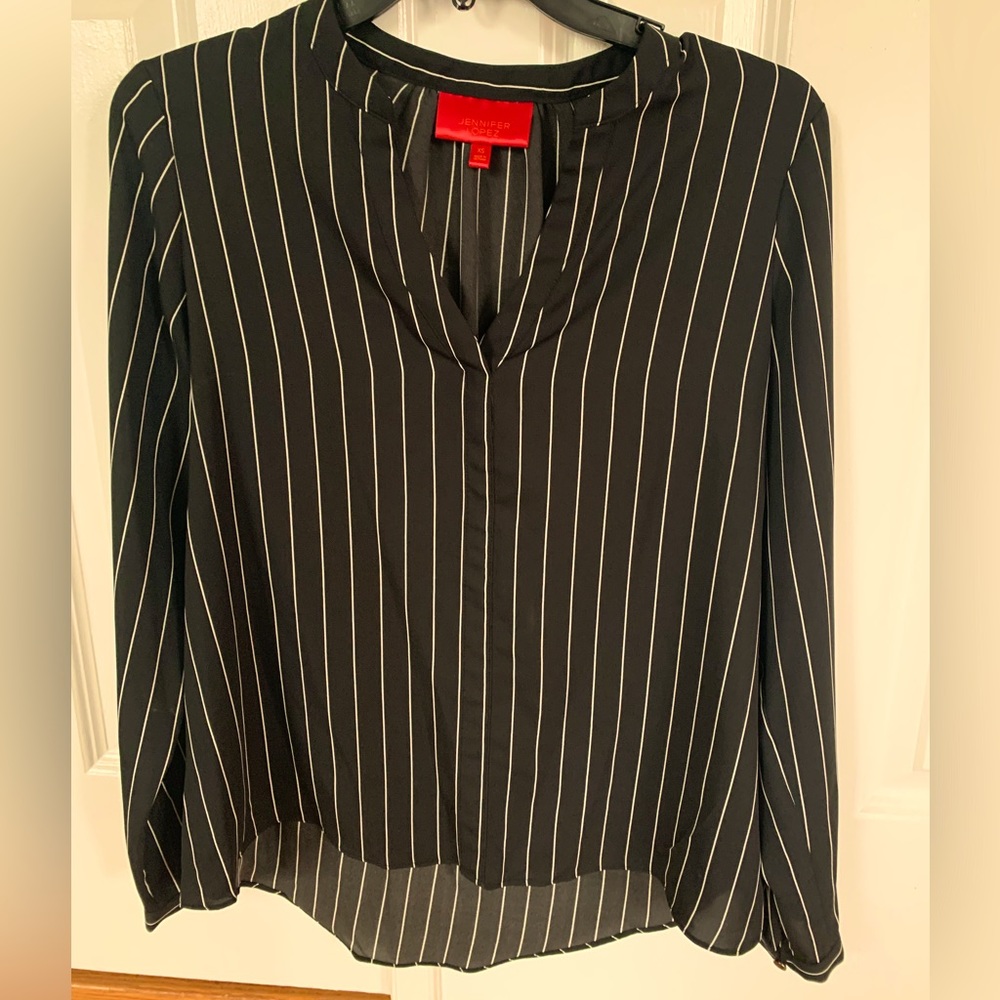 Jennifer Lopez pin striped top